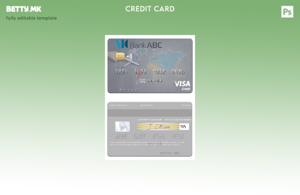 Модерен стил Шаблон за виза за дебитна картичка на Јордан Арапска банкарска корп